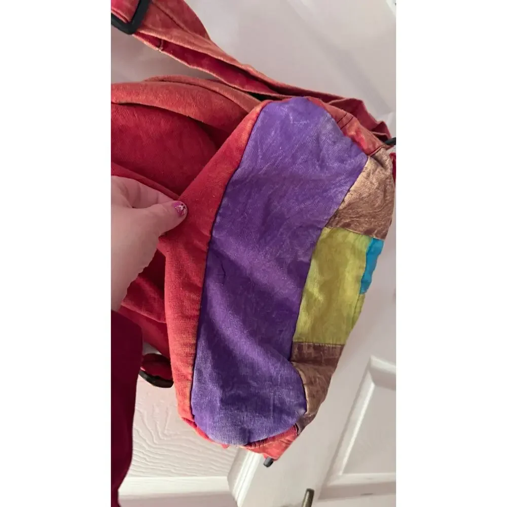 Colorful Handmade Patchwork Boho Backpack 🎨
